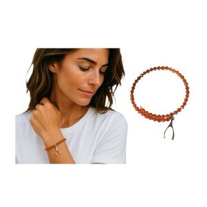 Vintage Orange Beads Wishbone Bracelet